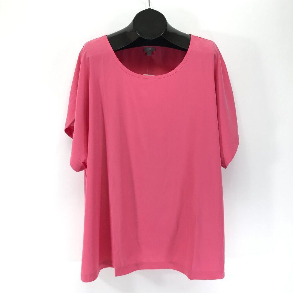 J. Jill Scoop Neck Tunic Blouse Women's Plus 4X Persimmon Pink Spring Career NWT